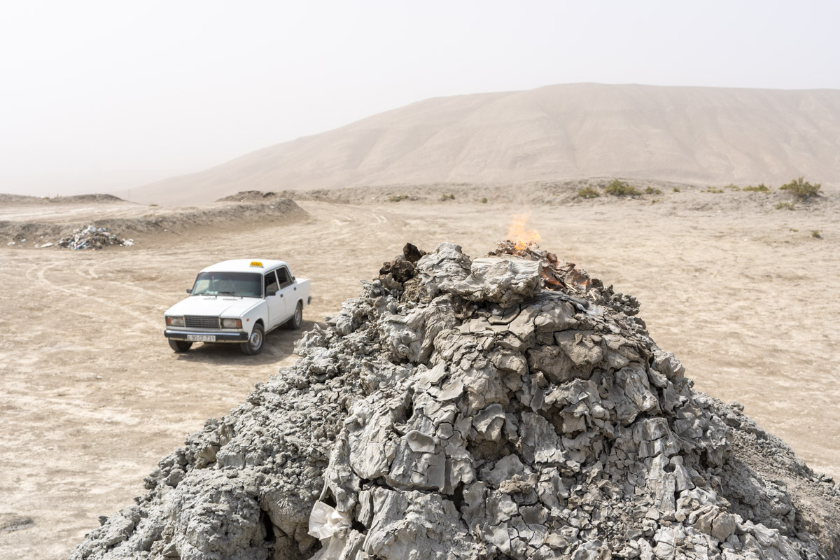 The mud volcanoes in Azerbaijan outside Gobustan.