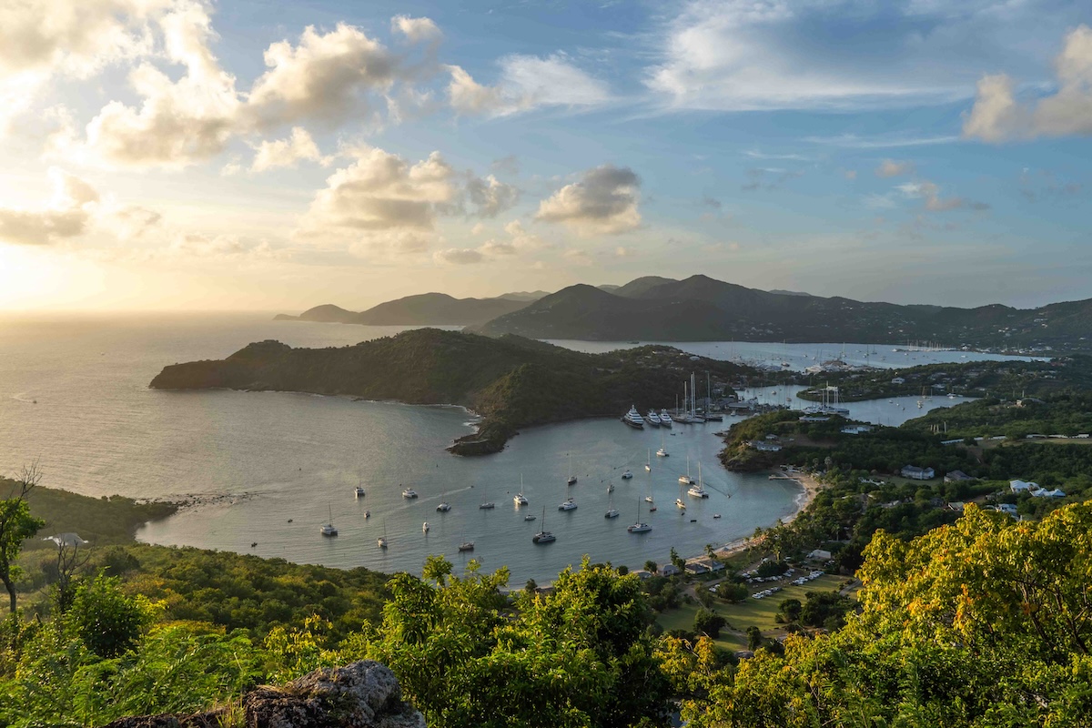 The landscape of the island of Antigua.