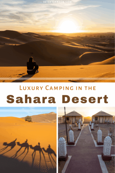 Luxury camping in the Sahara Desert of Morocco.