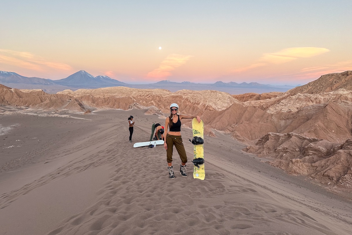 Sandboarding at Death Valley in the Atacama Desert.