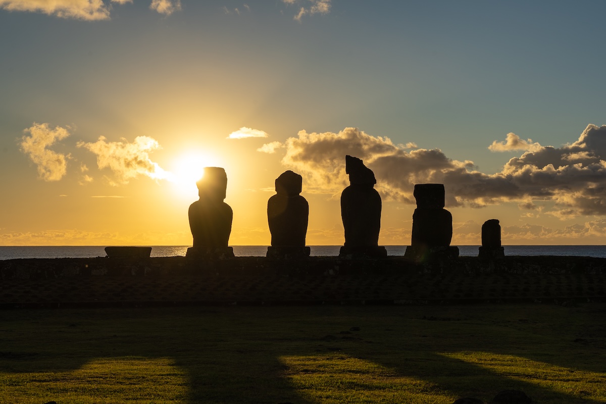 Seeing the Moai statues at sunset is one of the top things to do on Easter Island.