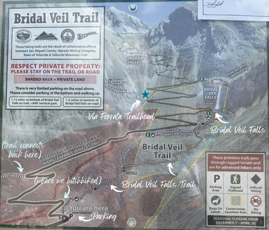 Bridal Veil Trail map