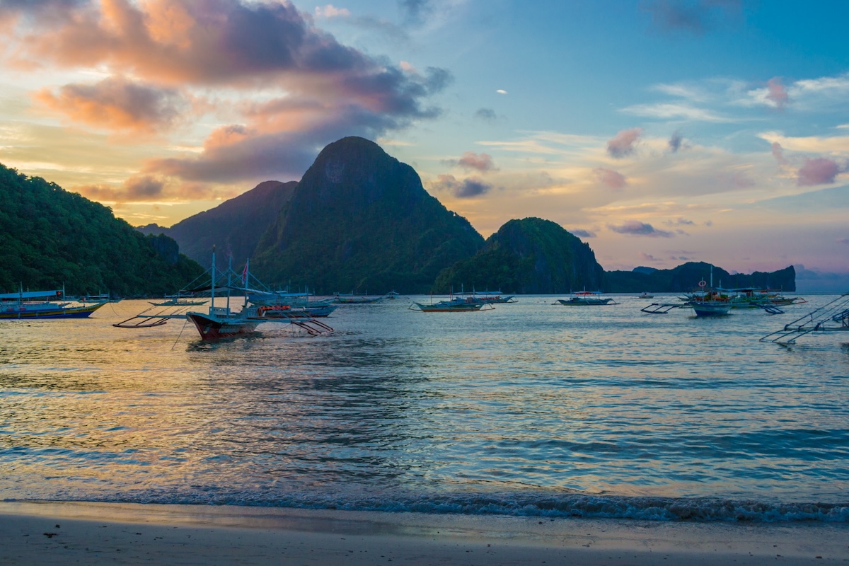 The sunset in El Nido, Palawan.