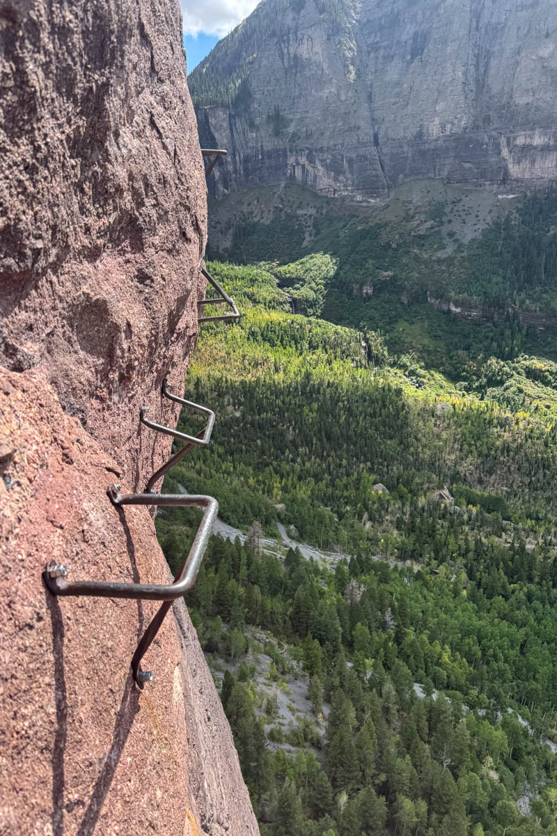 The iron path of the Via Ferrata in Telluride.