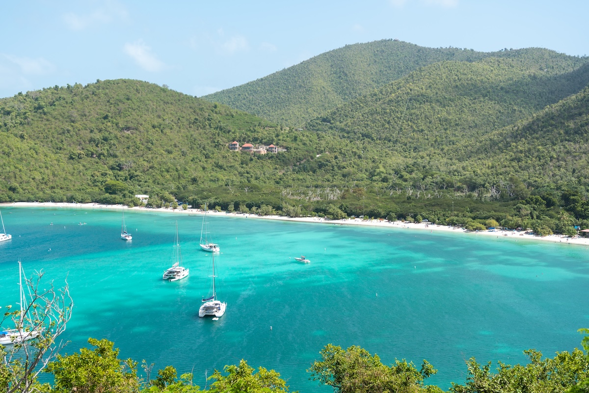 The view of Maho Bay in St. John, USVI.