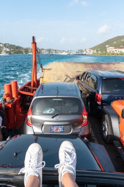 Taking the car ferry from St. Thomas to St. John.